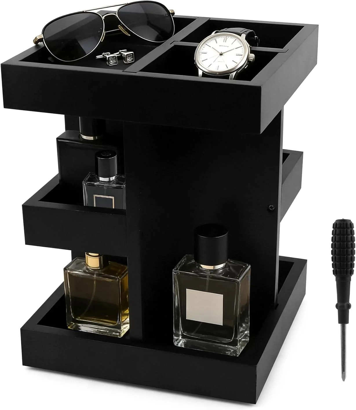 Cologne Organizer for Men,3 Tier Large Capacity Cologne Stand,Bathroom and Bedsi