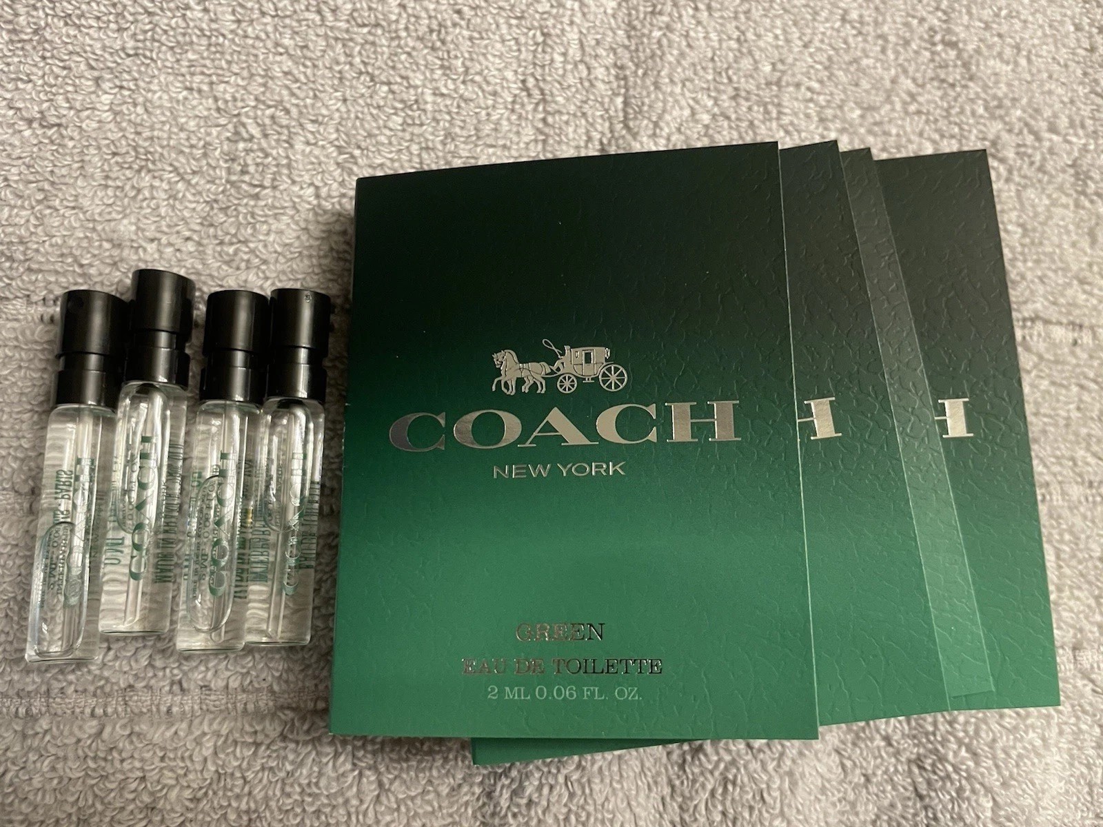 Coach New York Green EDT/ Spray Sample 4pcs/ 2ml-0.06fl oz