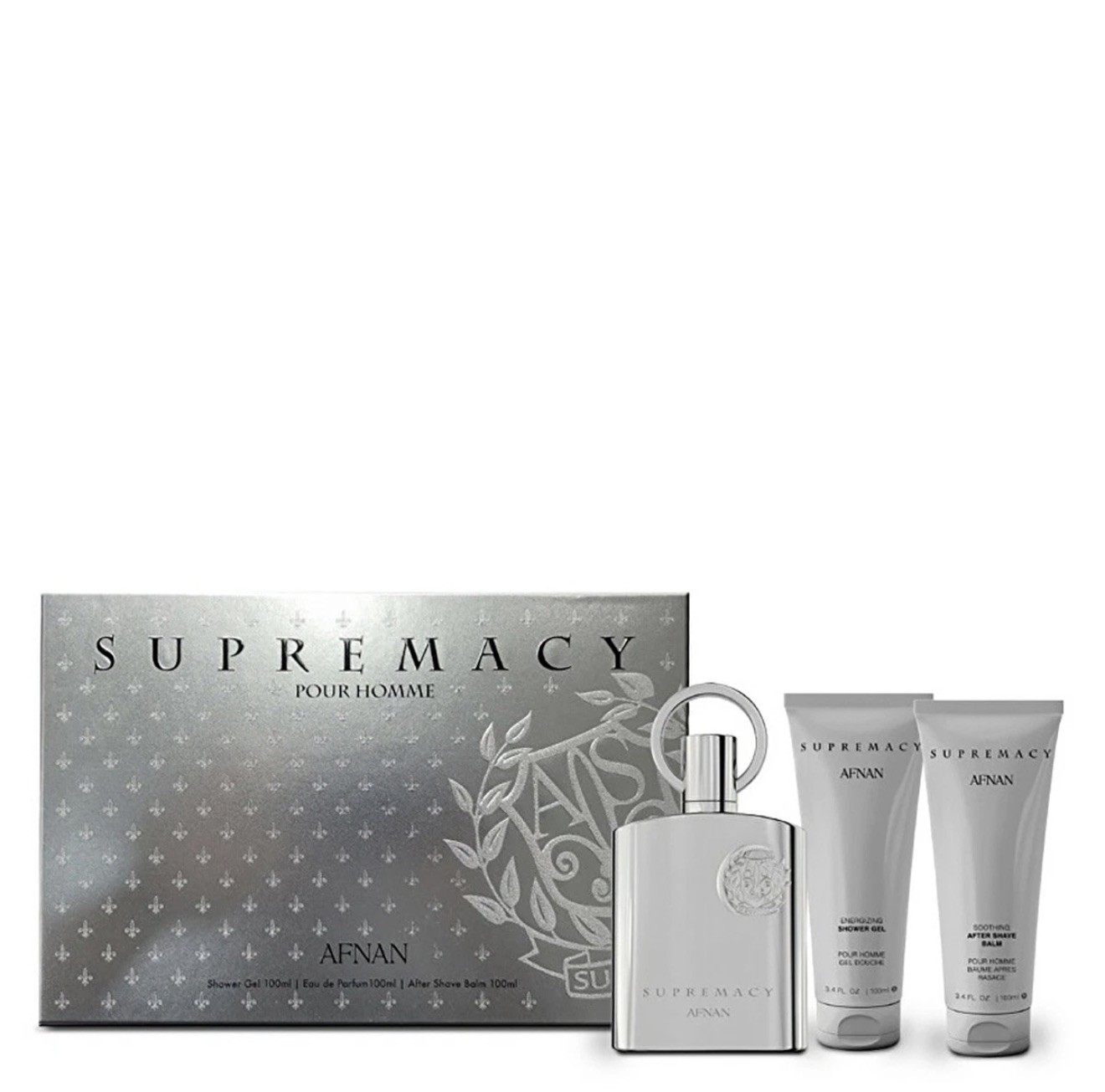 Afnan Men’s Supremacy Silver 3pcs EDP Gift Set Fragrances 6290171073178