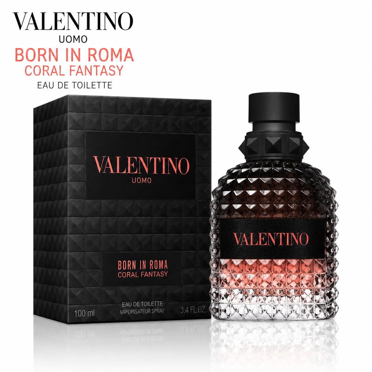 Valentino Uomo Born in Roma Coral Fantasy EDT Spray for Men 3.4 oz 100ml New