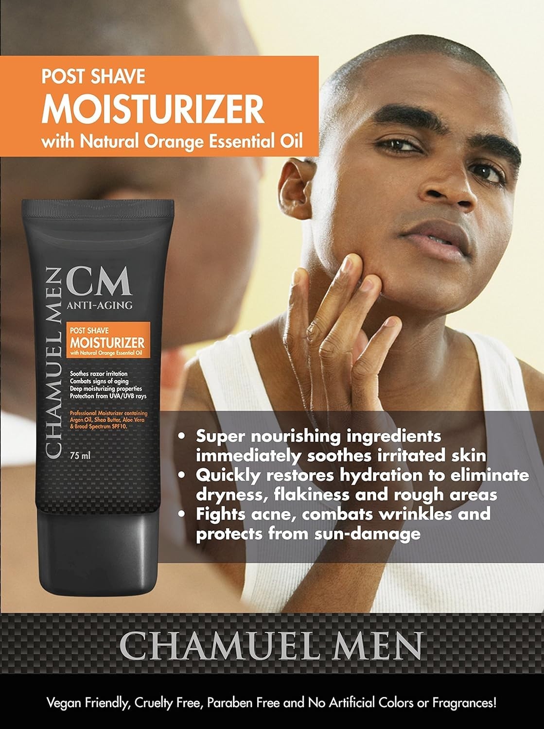 All-Natural Anti-Aging Aftershave Cream for Men – 2.6 oz Hydrating Moisturizer