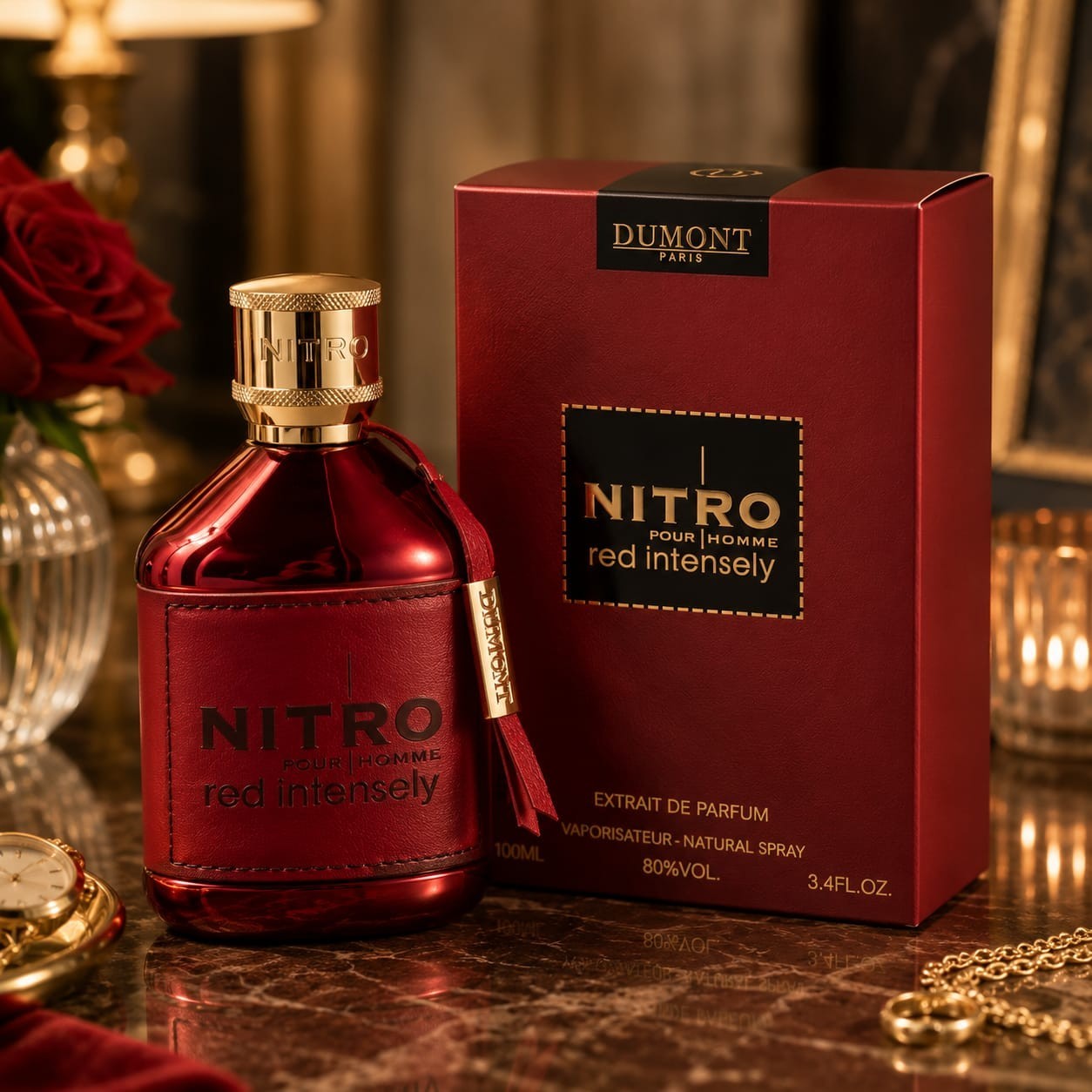 Dumont Nitro Red Intensely 3.4oz EDP Spray For Men New In Box Free Shipping.