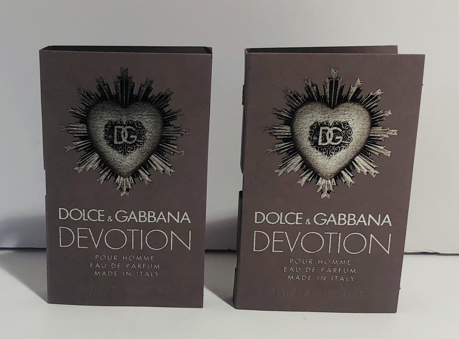 Lot Of 2 Dolce & Gabbana Devotion Pour Homme EDP 1.5ml .05 fl oz Carded Samples