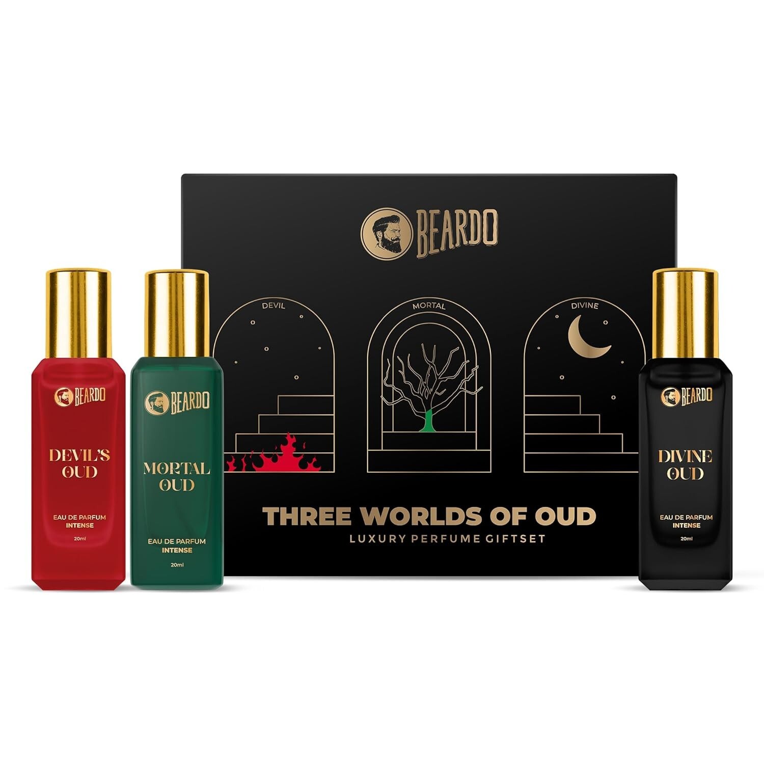 Beardo Oud Perfumes Giftset for Men Three Worlds of Oud Long lasting 3x20ml