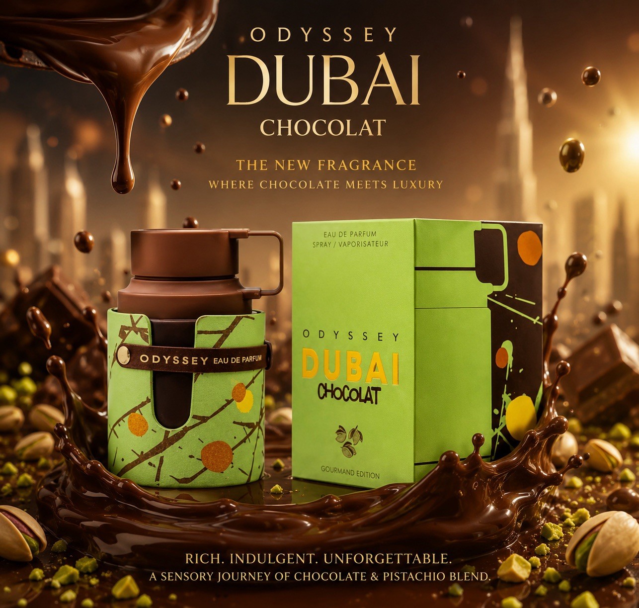 Odyssey – Dubai Chocolat Gourmand Edition by Armaf for Men – 3.3 oz EDP Spray