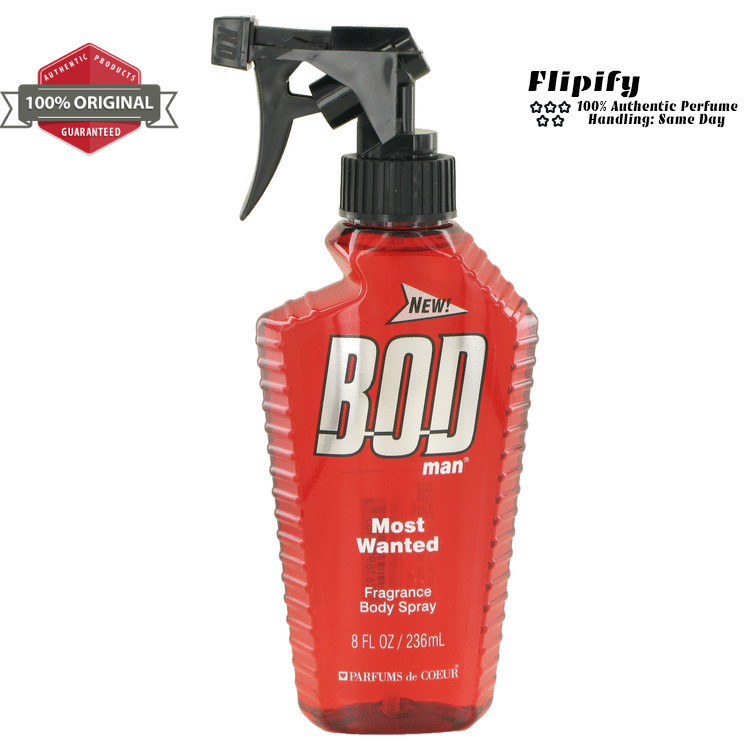 Bod Man Most Wanted Cologne 8 oz / 4 oz Body Spray for MEN by Parfums De Coeur