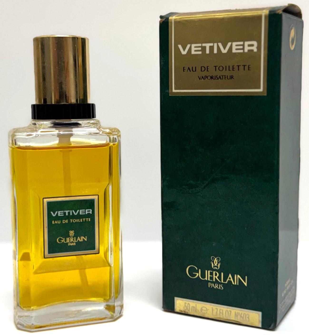 VETIVER BY GUERLAIN PARIS FOR MEN 1.7 OZ / 50 ML EAU DE TOILETTE SPRAY VINTAGE