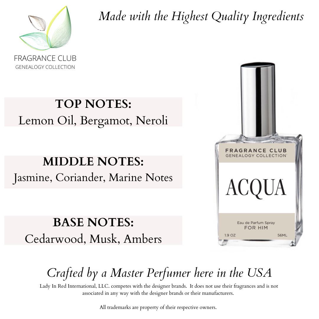 Fragrance Club Genealogy Collection Acqua 1.9 oz. EDP spray for Men