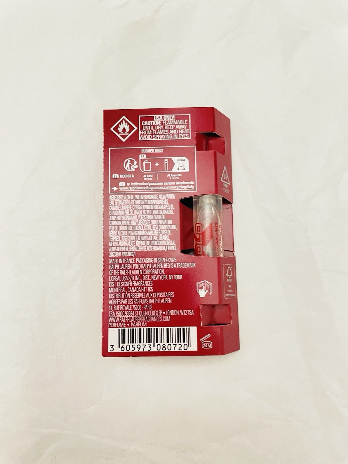 Ralph Lauren Polo Red Extreme EDP 1.2 ml / 0.04 Fl Oz Sample Spray