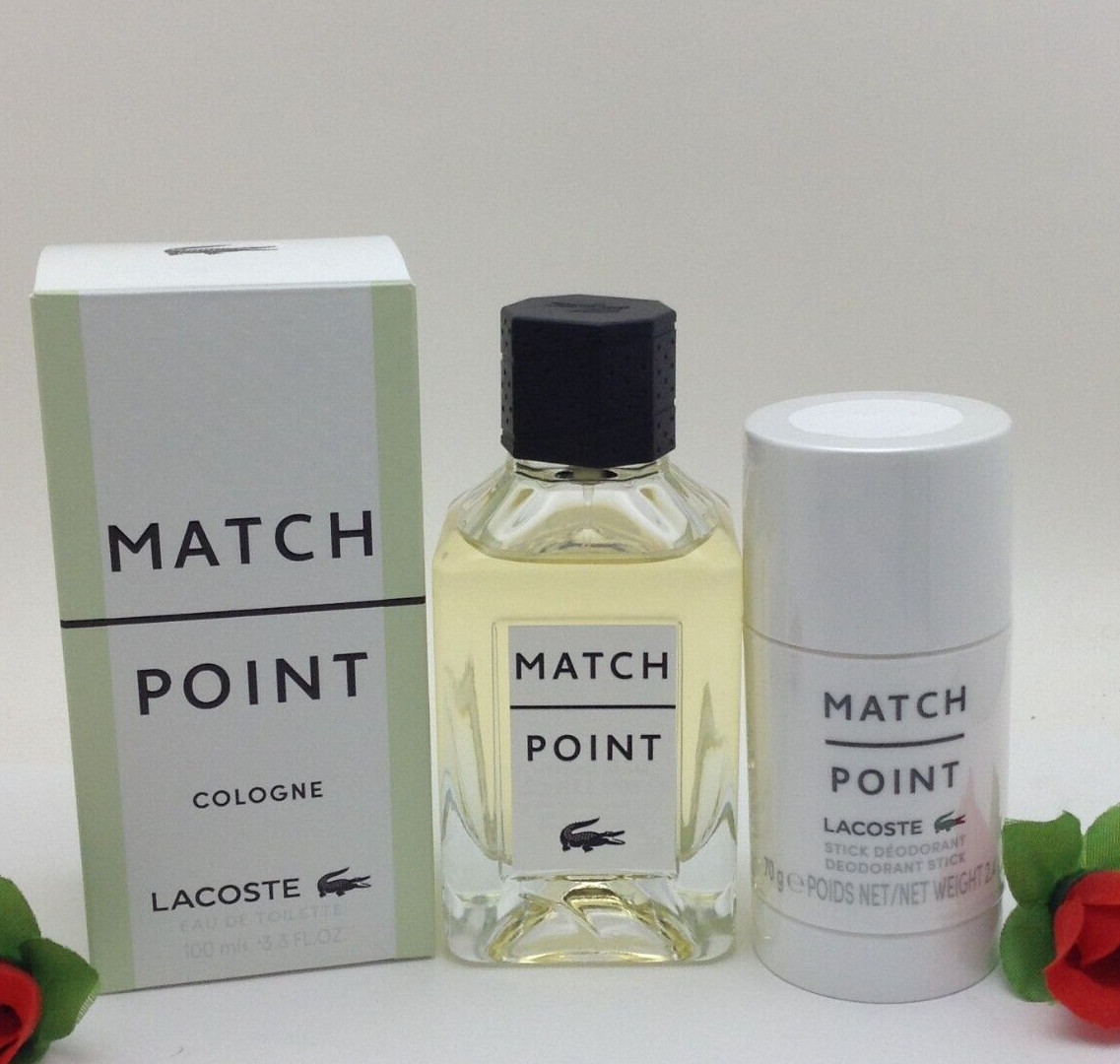 Lacoste Match Point 3.3 oz EDT eau de toilette spray Mens + DEODORANT STICK
