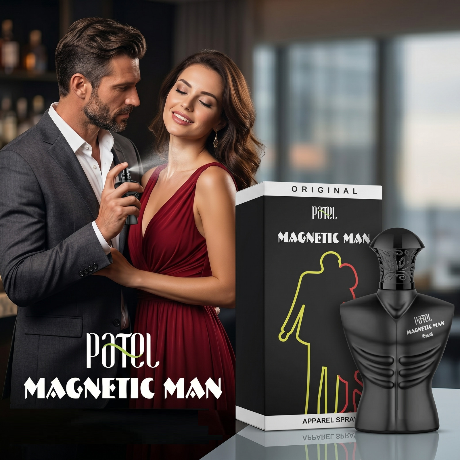 Patel Magnetic Men, Floral Perfume Spray foe Men Long Lasting Fragrance (50Ml)
