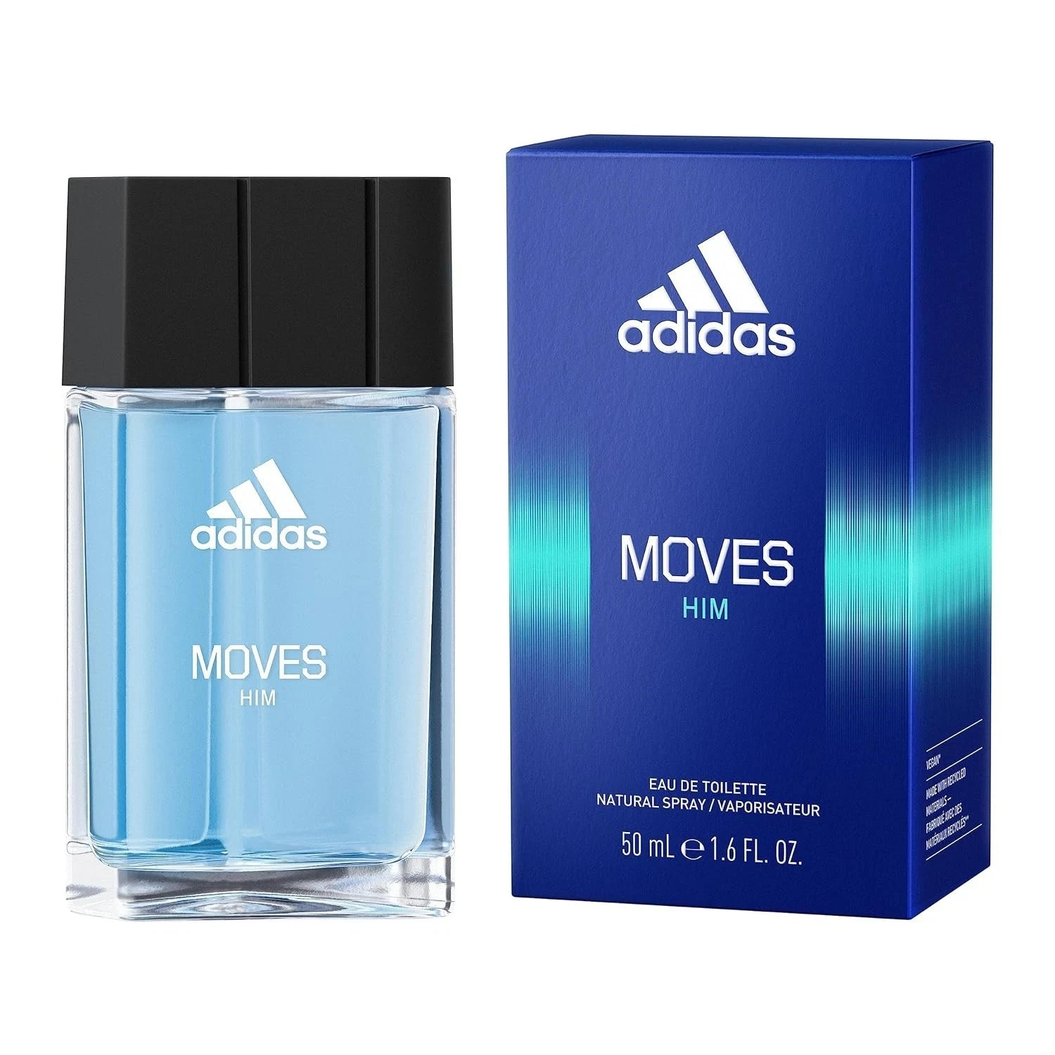 MOVES BY ADIDAS-HIM-EDT-SPRAY-1.6 OZ-50ML-AUTHENTIC-MADE IN SPAIN