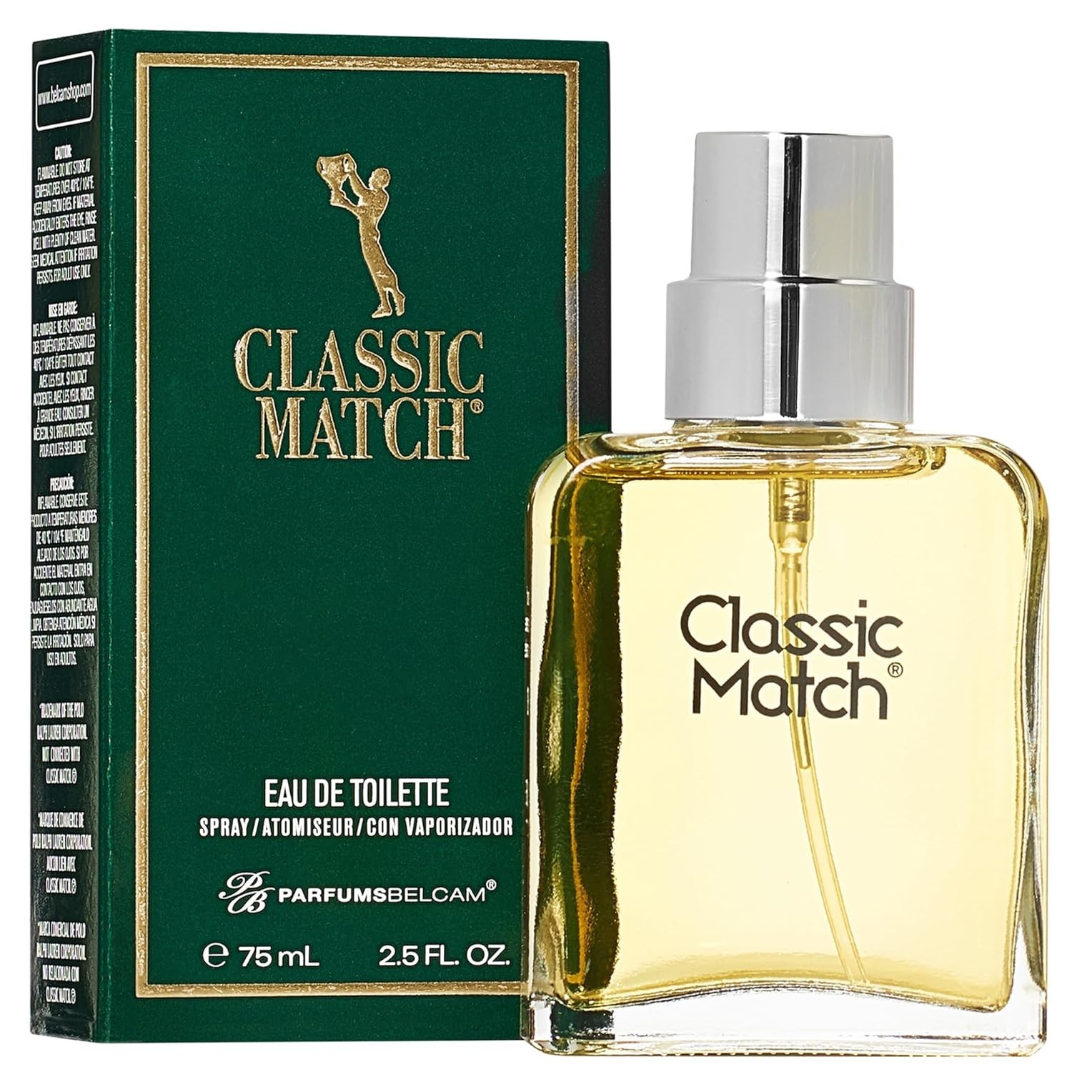 Classic Match Green Eau De Toilette Spray for Men – Fresh Chypre Cologne, Bergam