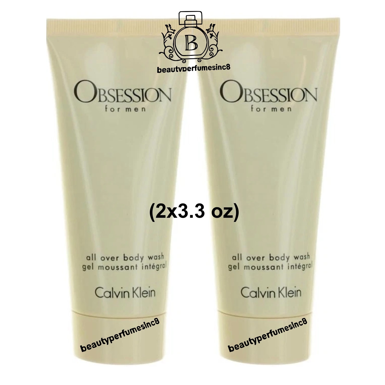 Lot of 2 – Obsession Men 3.3 oz All Over Body Wash Calvin Klein NEW