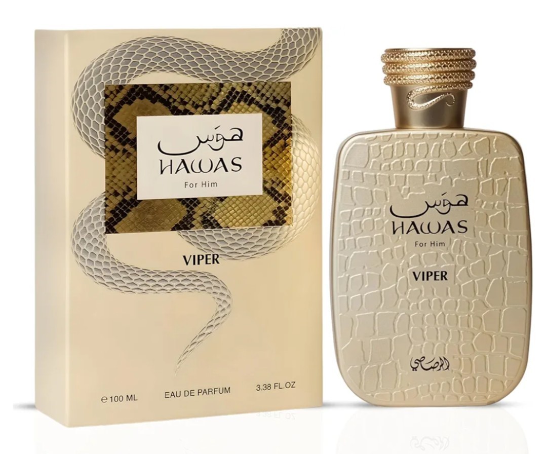 Rasasi Hawas For Him Viper Eau de Parfum Spray 3.38 fl oz Saffron Tobacco