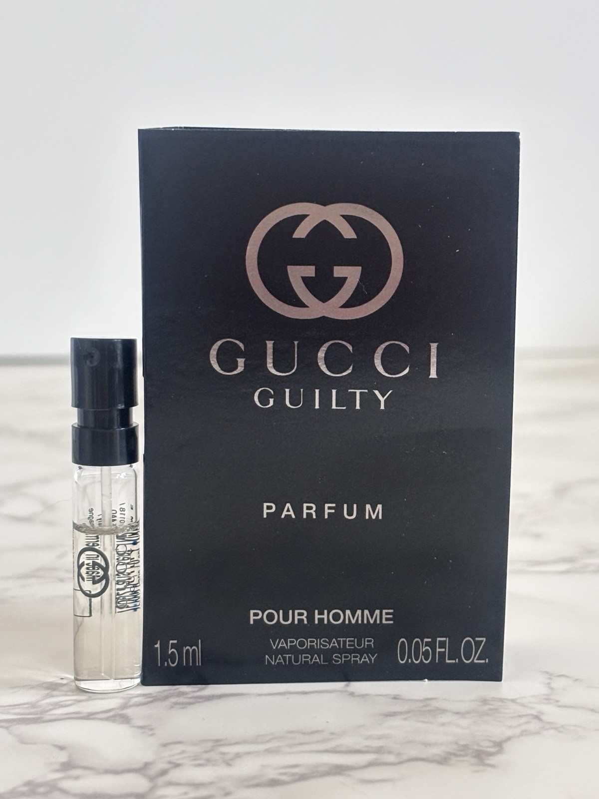 GUCCI GUILTY POUR HOMME PARFUM 1 x SAMPLES 0.06 FL. OZ. 1.5 ML SPRAY