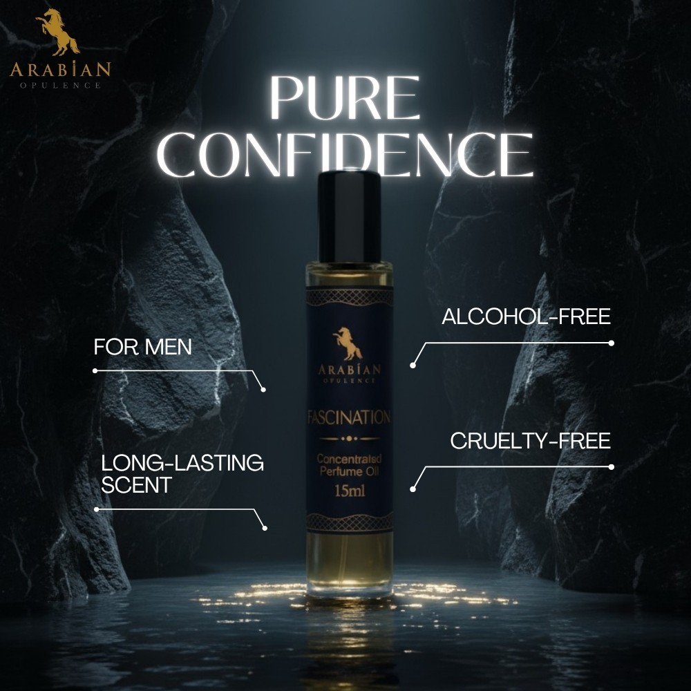 Arabian Opulence Fascination, Roll-on Perfume for Men, Alcohol-Free Fragrance