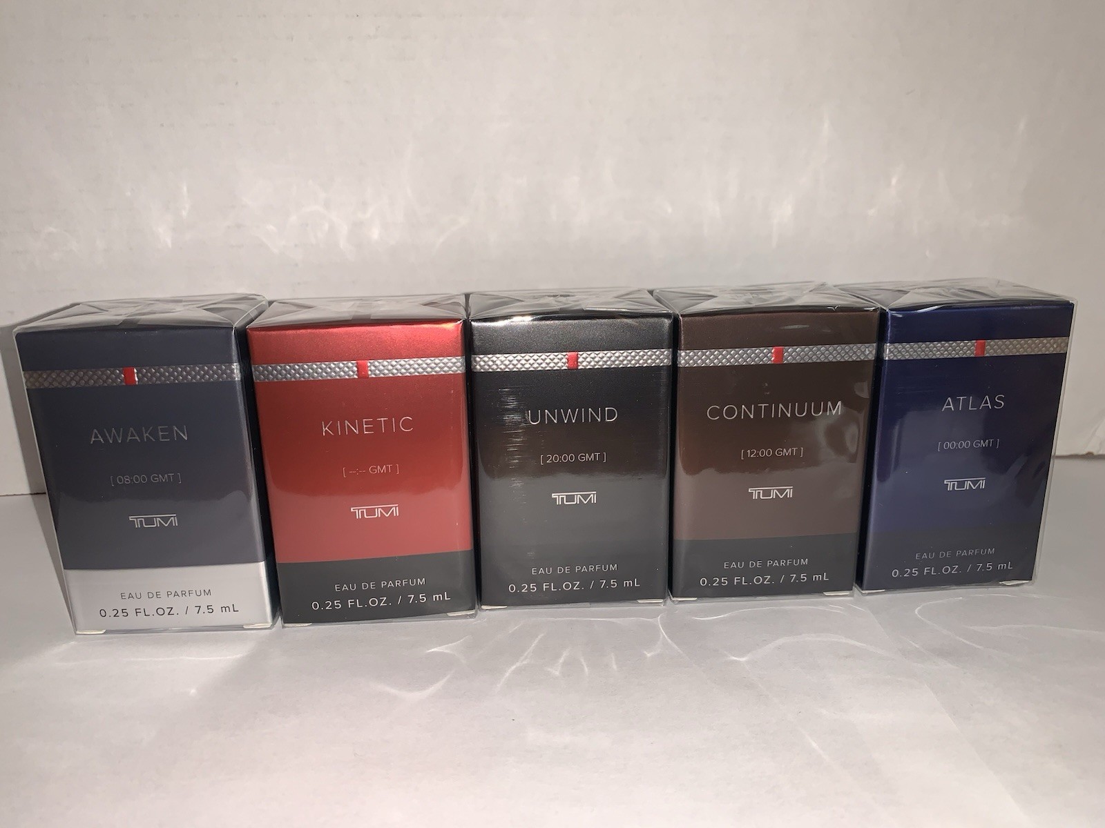 TUMI Discovery 5 PC Set EDP ~ 5 x 7.5 ml / 0.25 oz NIB Sealed Individually Boxed