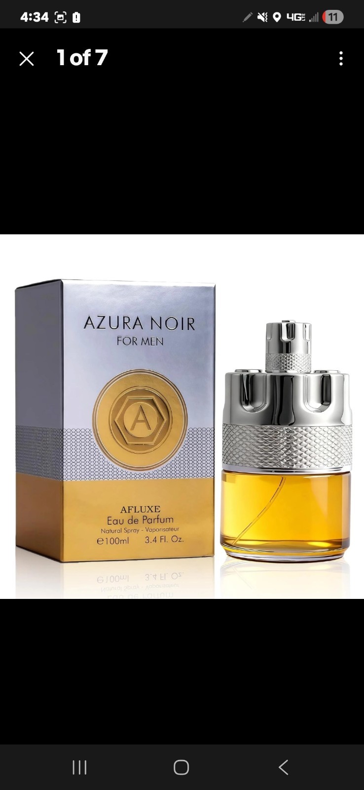 Azura Noir For Men – Eau de Parfum – 3.4 fl oz (100ml) – Brand New in Box