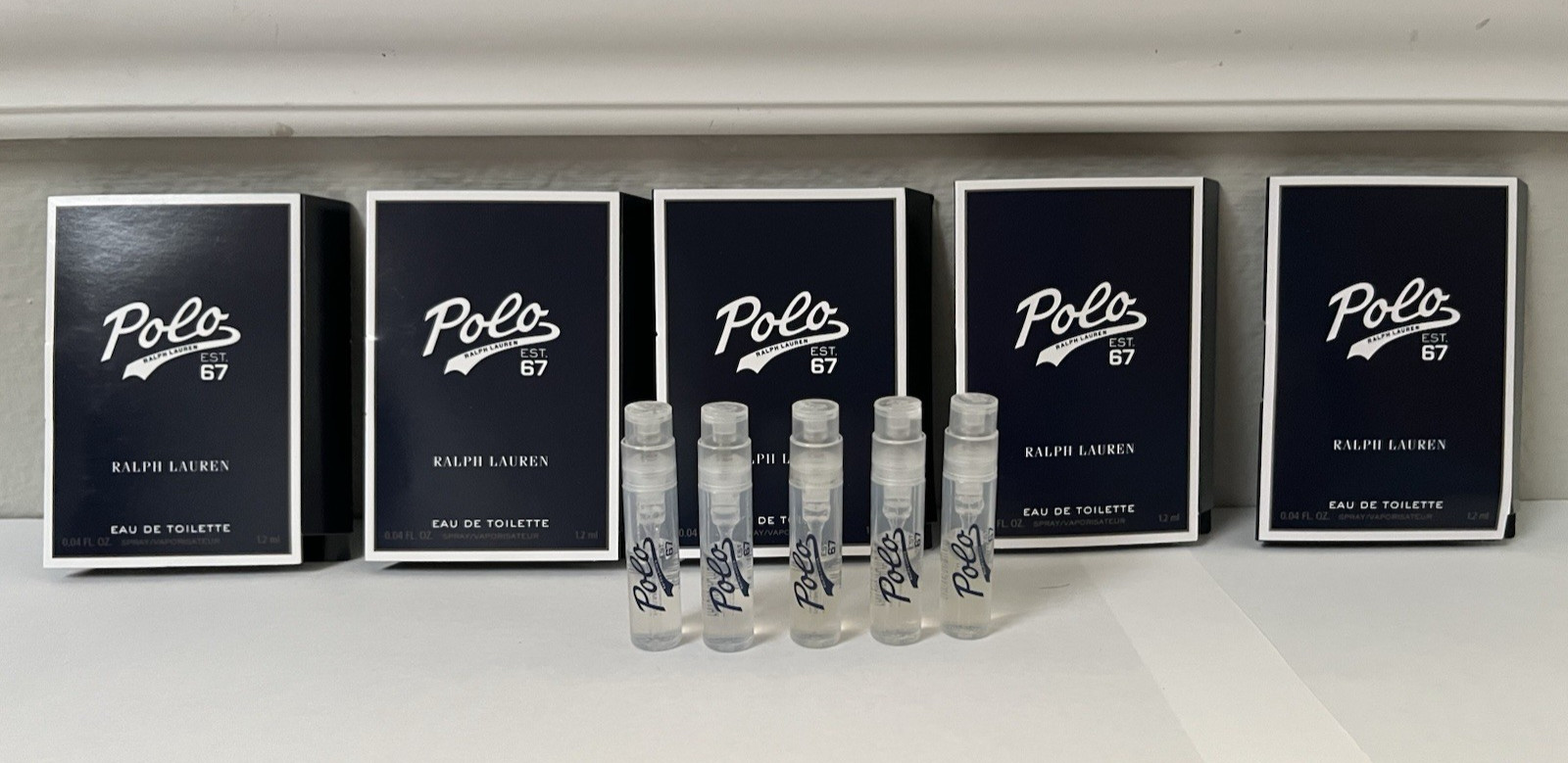 POLO Est 67 RALPH LAUREN Eau De Toilette Carded Sample Spray Lot .04oz/1.2ml