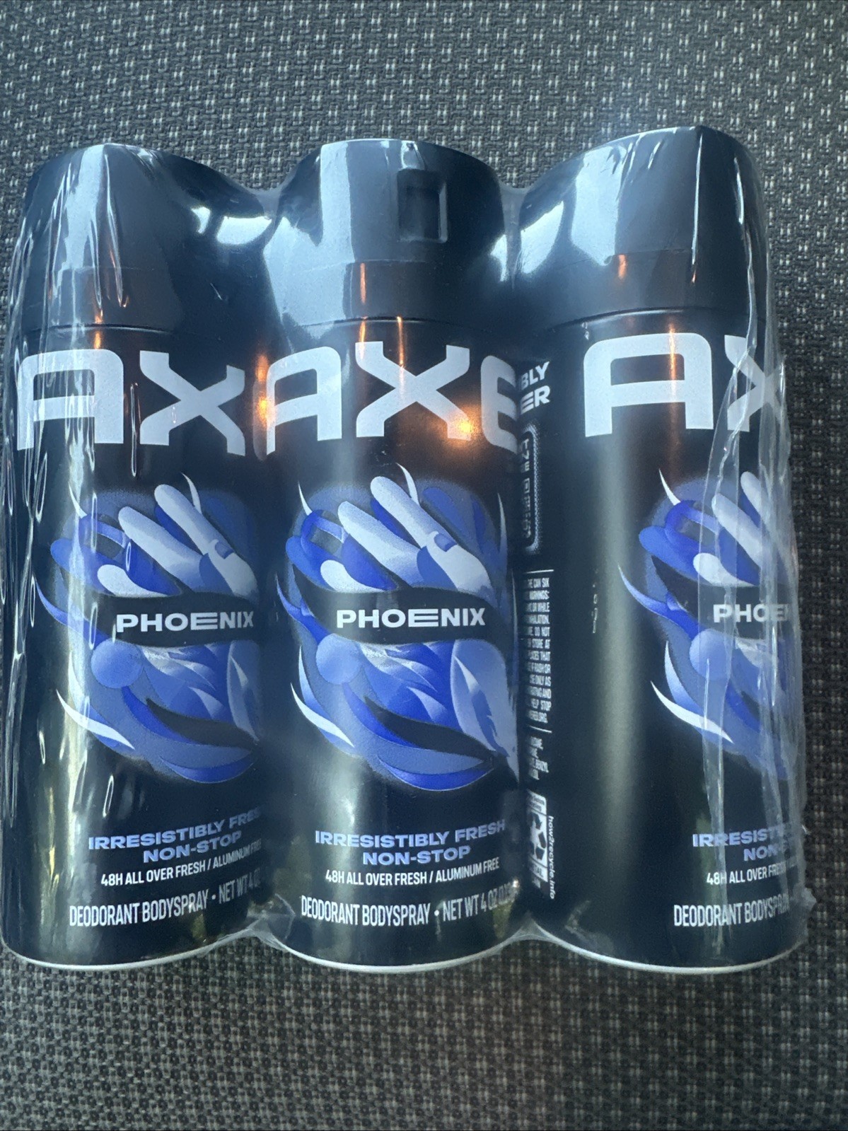 AXE Phoenix Body Spray Deodorant 4 oz Aluminum Free Mint Rosemary 3 Pack