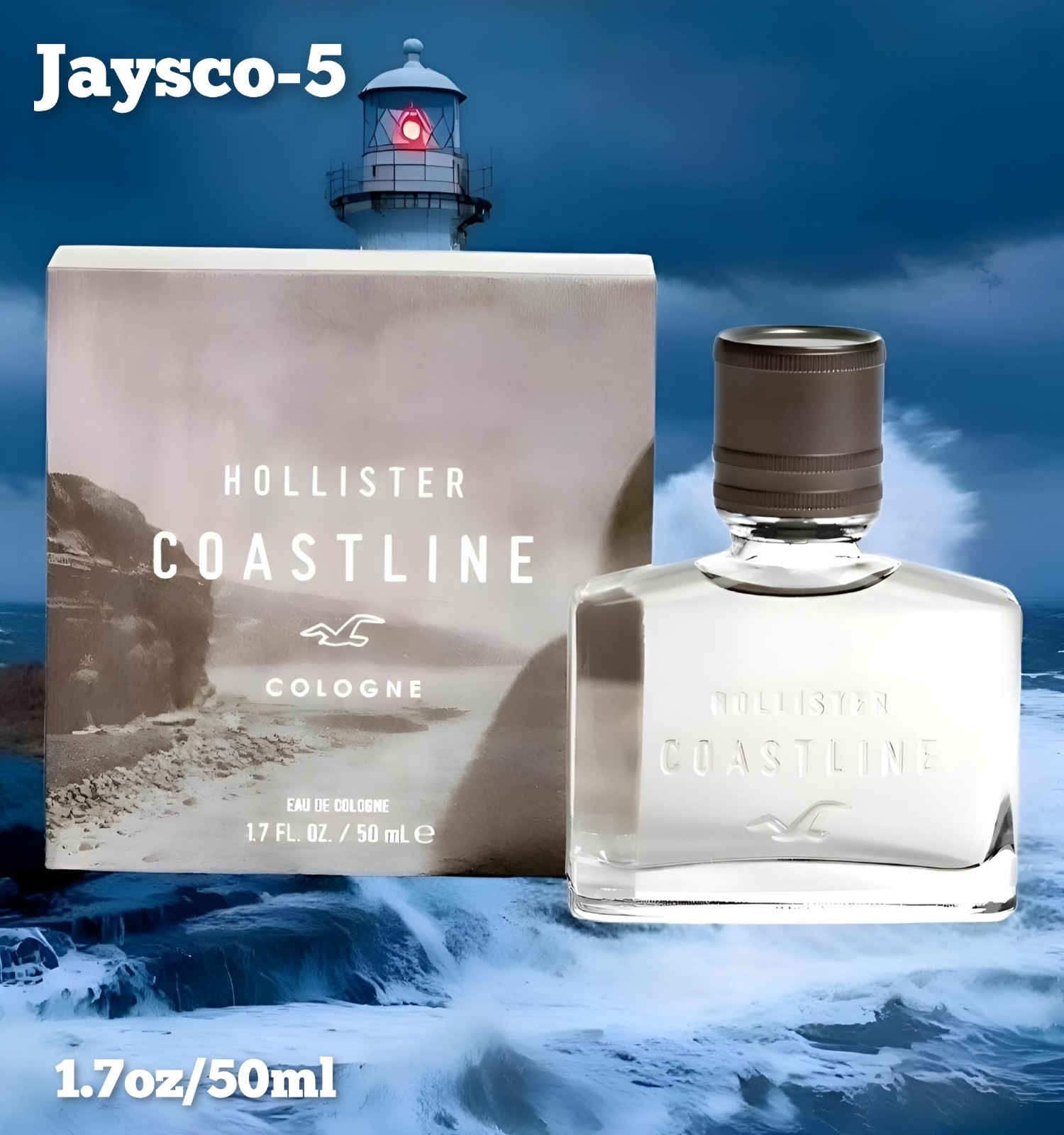 HOLLISTER COASTLINE COLOGNE FOR MEN 3.4 OZ 100 ML EAU DE COLOGNE NEW SEALED BOX
