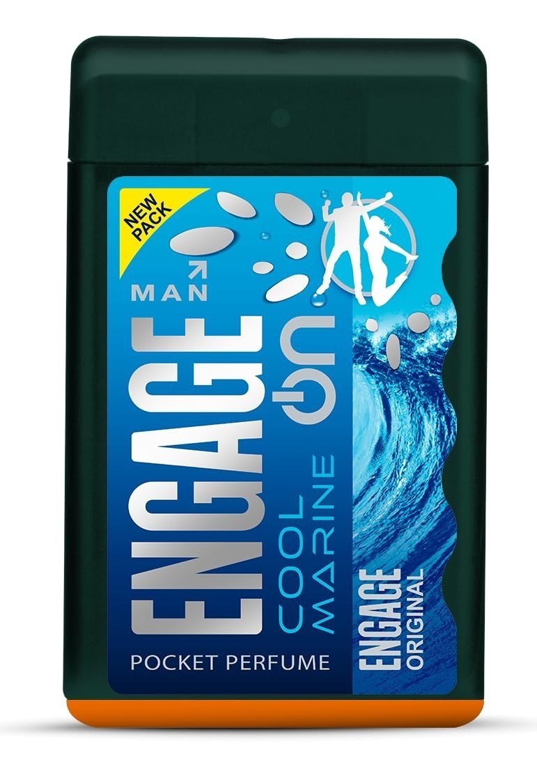 Engage ON Cool Marine Long Lasting Pocket Deodorant Perfume For Men 17ml x 4
