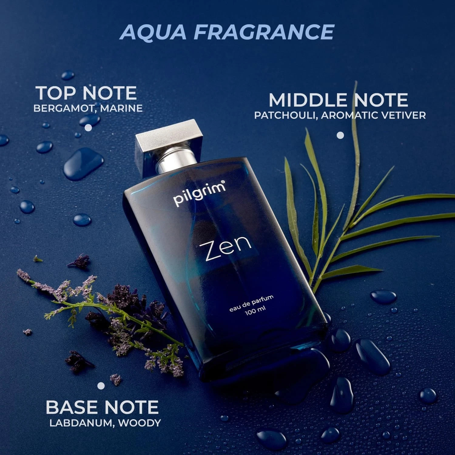 Men Zen Eau De Parfum for Men ,100ml Aqua Notes & Aromatic Vetiver Long-Lasting