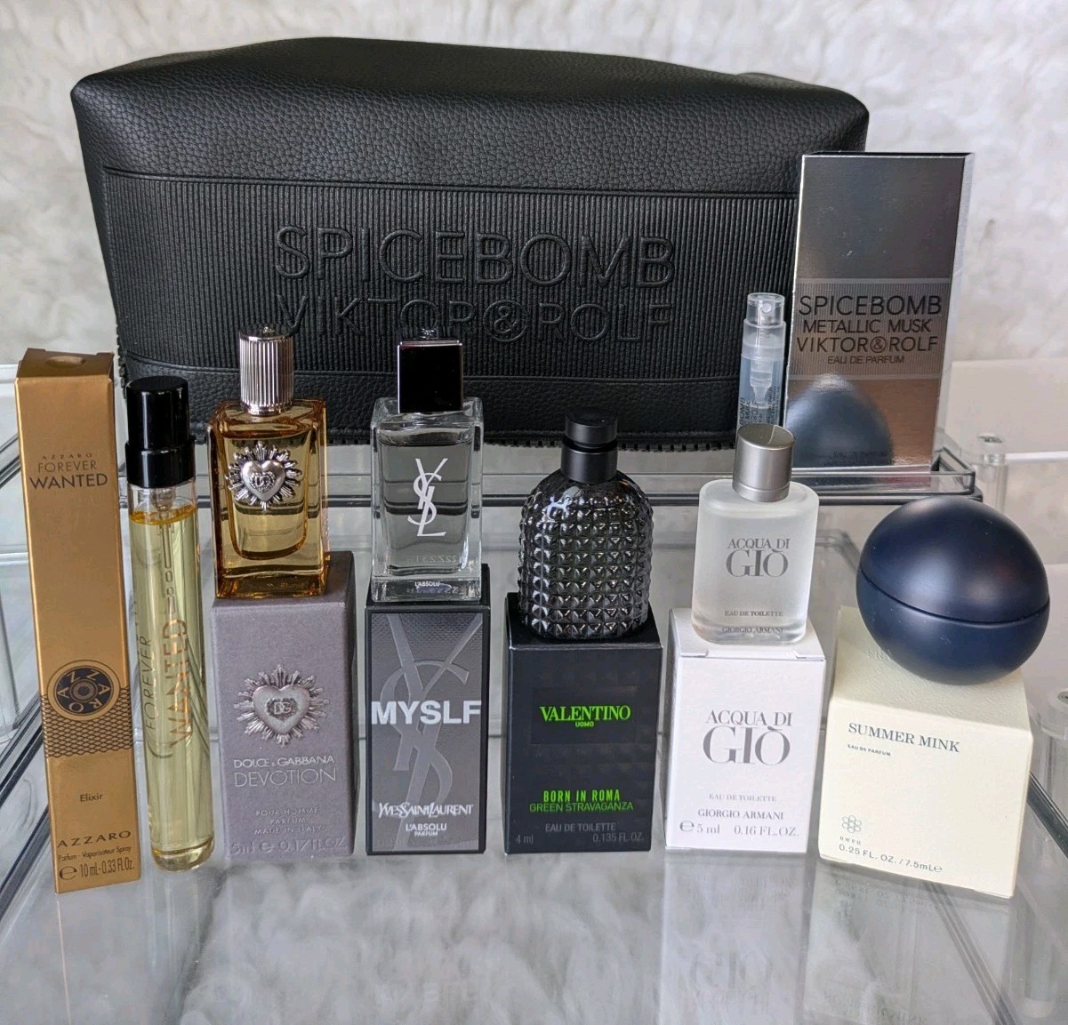 MENS LUXURY COLOGNE MINI SPLASH DABBER VALENTINO, YSL, D&G, AZZARO, SUMMER MINK,