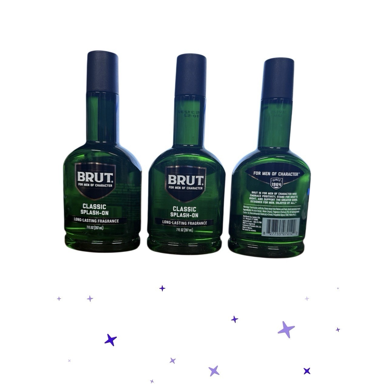 Brut Classic CLASSIC SPLASH-ON Scent Cologne 7oz -207 Ml each *Three Pack*