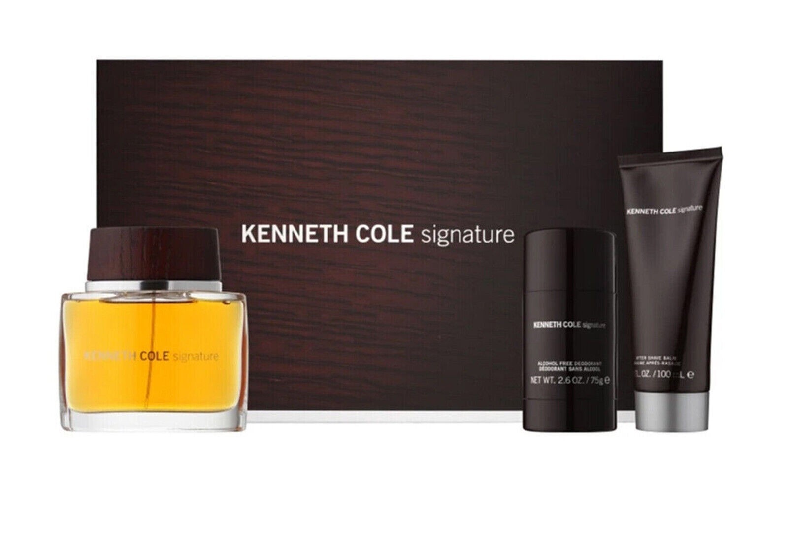 KENNETH COLE SIGNATURE 3pc Set 3.4oz EDT Spr +3.4oz A/Shave Balm +2.6oz Deo