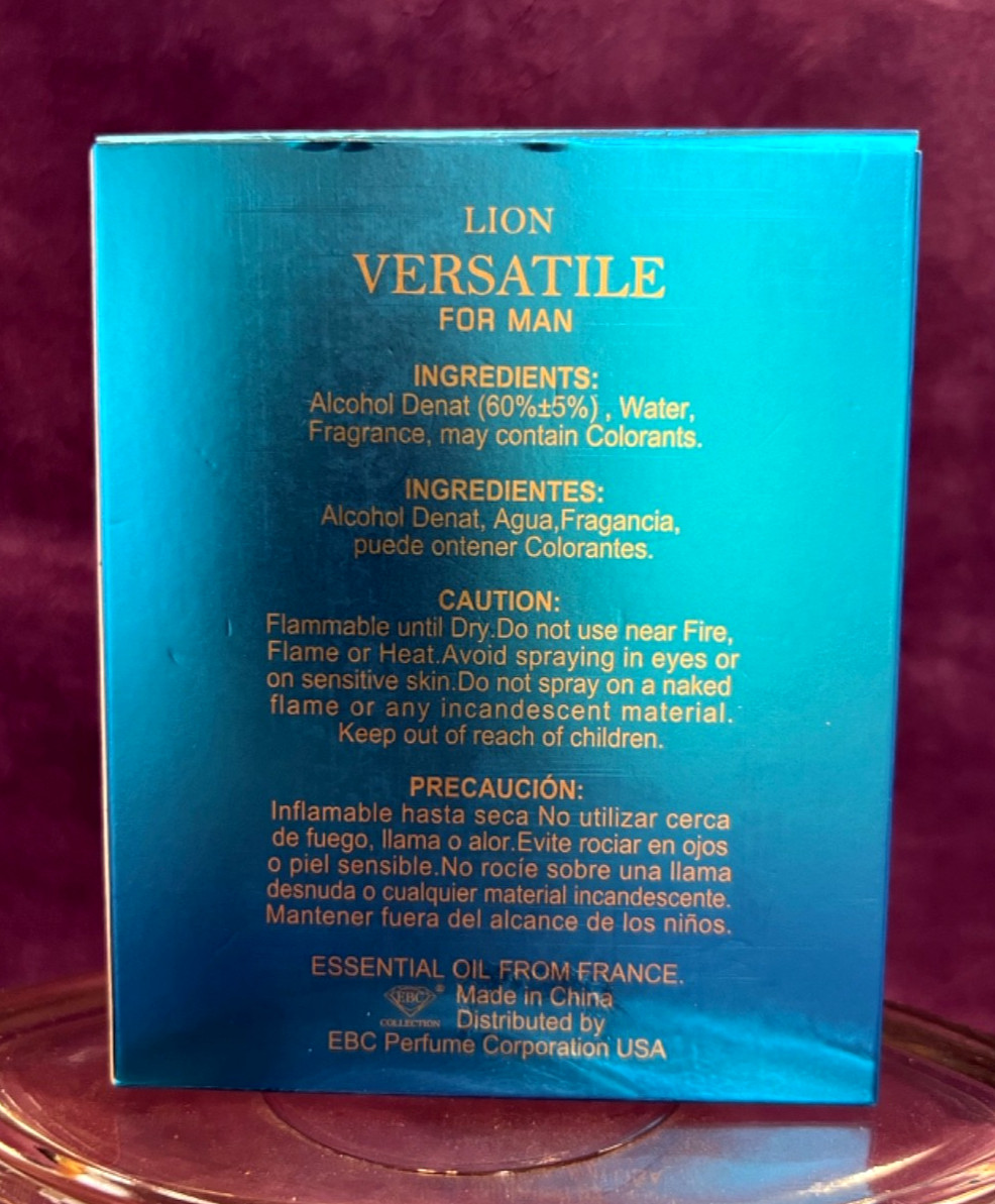 LION VERSATILE FOR MAN – EAU DE TOILETTE – 3.4 FL OZ – NIB – EBC COLLECTION