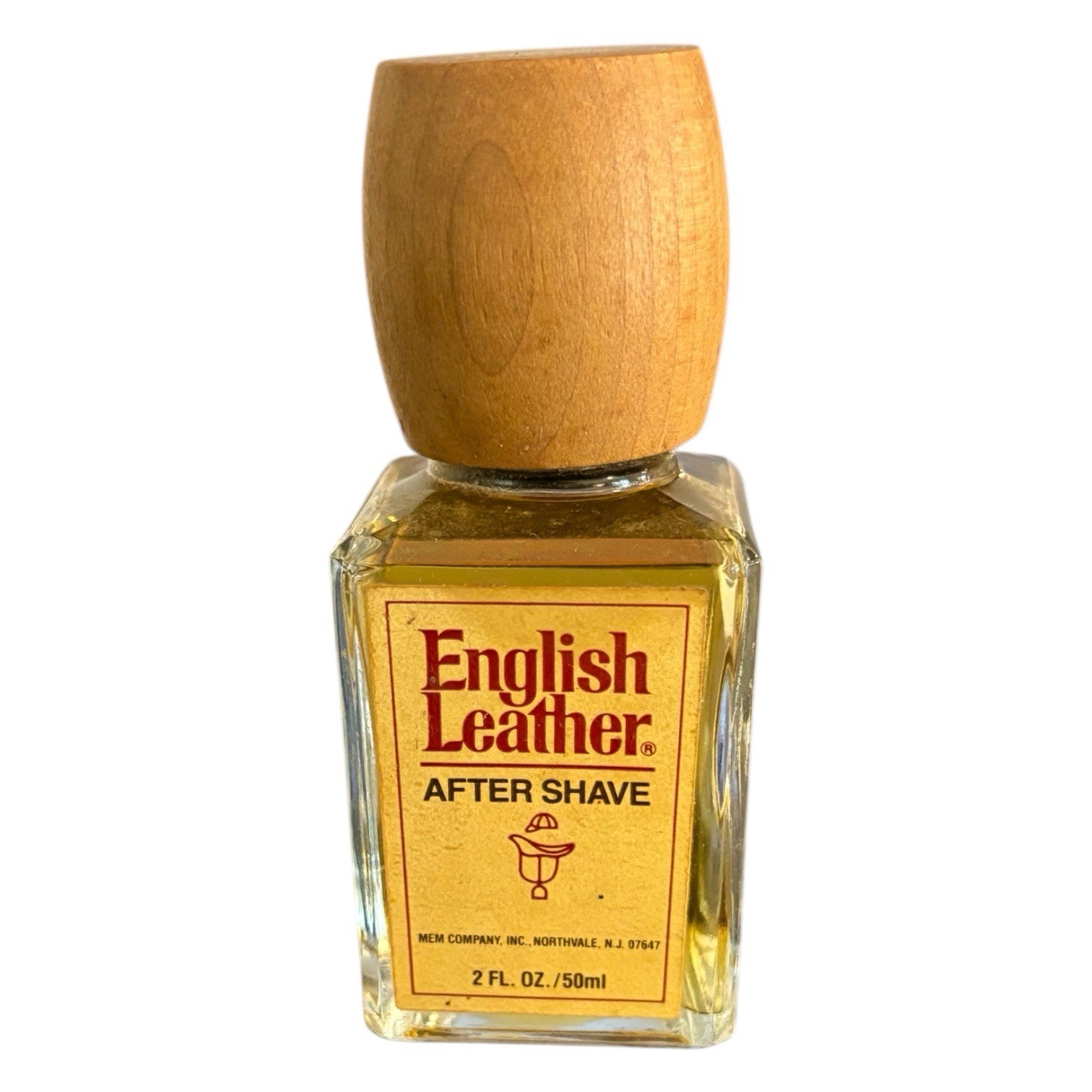 Vintage English Leather After Shave 2 fl oz Splash MEM Company Wooden Cap NOS