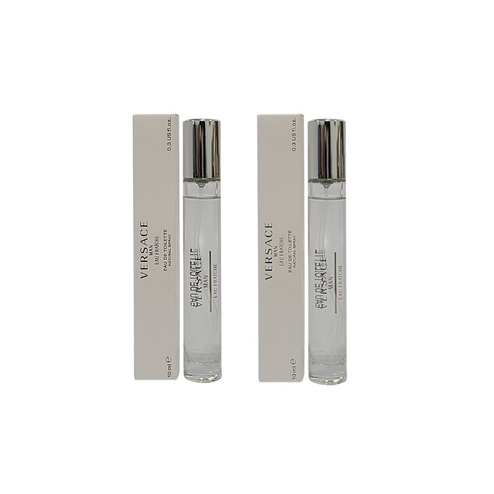 Versace Man Eau Fraiche Eau de Toilette 0.3 oz / 10 ml Mini Spray Pack of 2