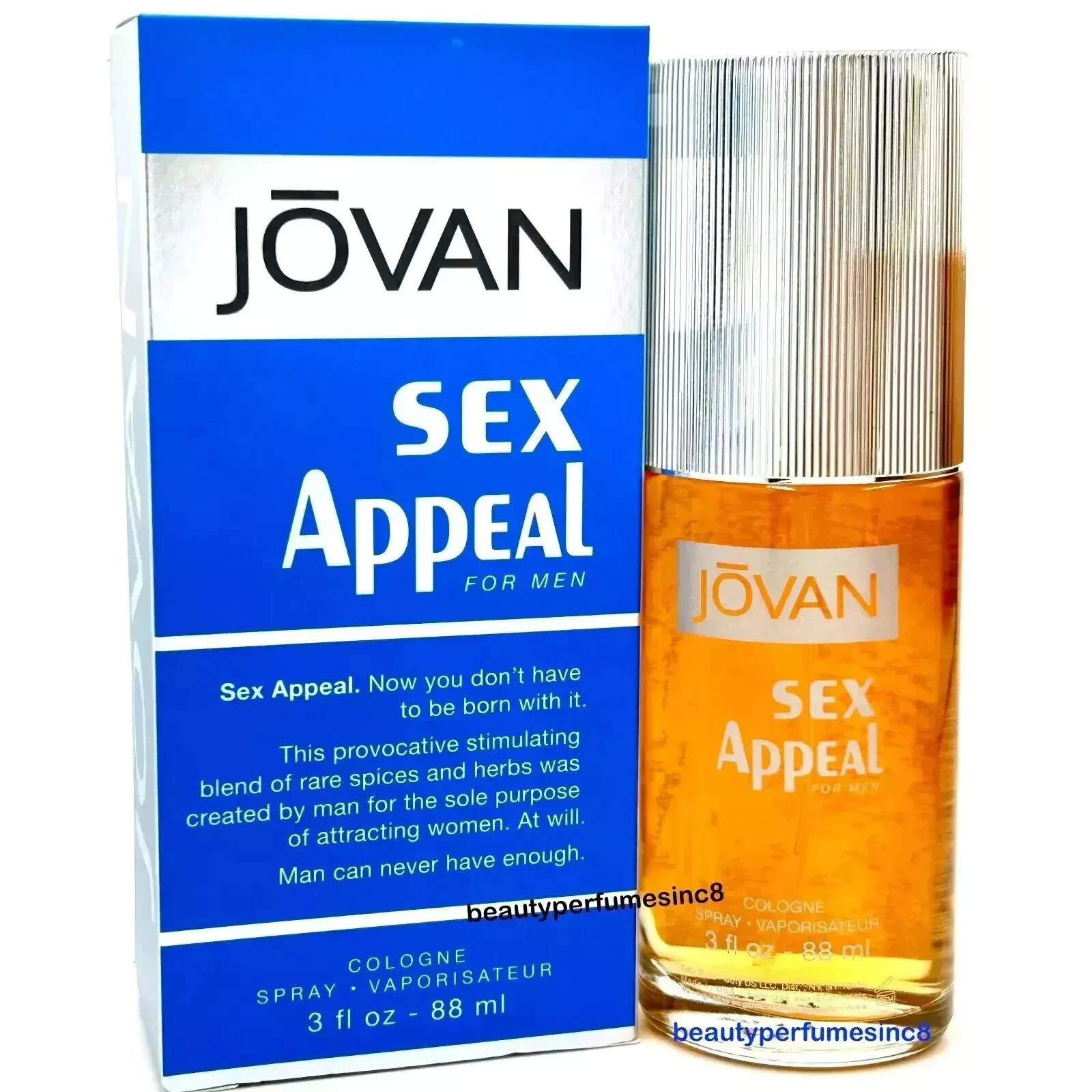 S-E-X APPEAL BY JOVAN 88ml CLASSIC COLOGNE SPRAY FIRST ORIGINAL FORMULA