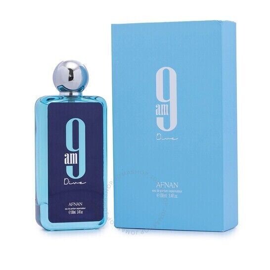 AFNAN 9AM DIVE EAU DE PARFUM SPRAY UNISEX 3.4 Oz / 100 ml NEW IN BOX!