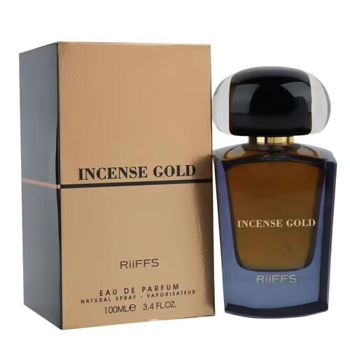 New RiiFFS Incense Gold Eau De Parfum Spray Unisex 100% Authentic (3.4Oz/100ml)
