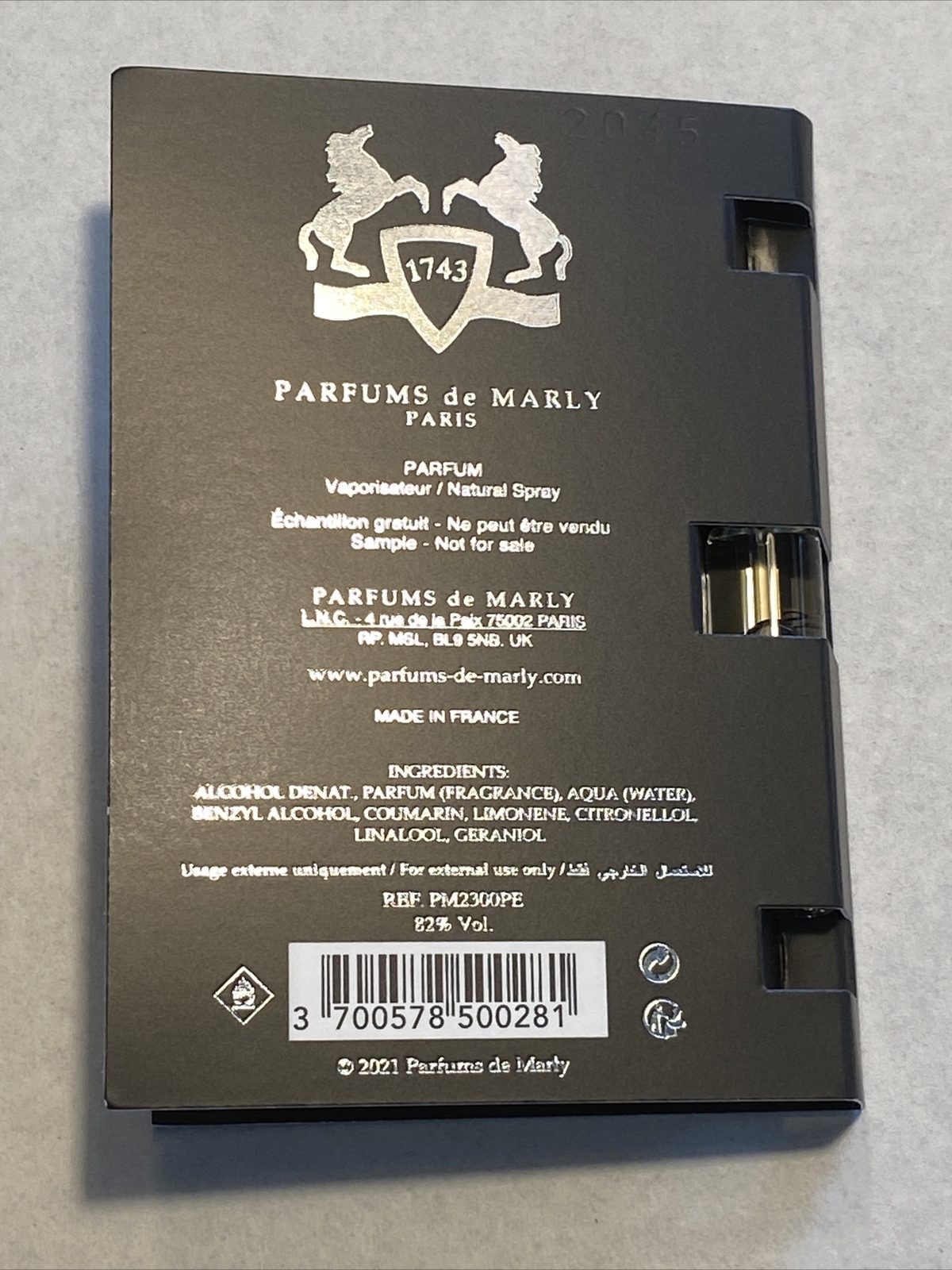 Parfums de Marly Pegasus Exclusif EDP 1.5 ml Official Carded Sample