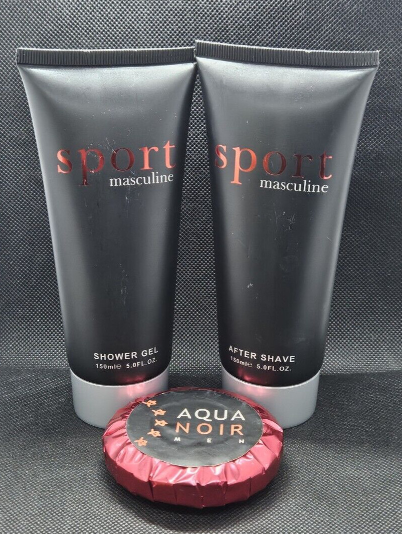 Sport Masculine Shower Gel, Aftershave & Perfumed Soap Set NWOB
