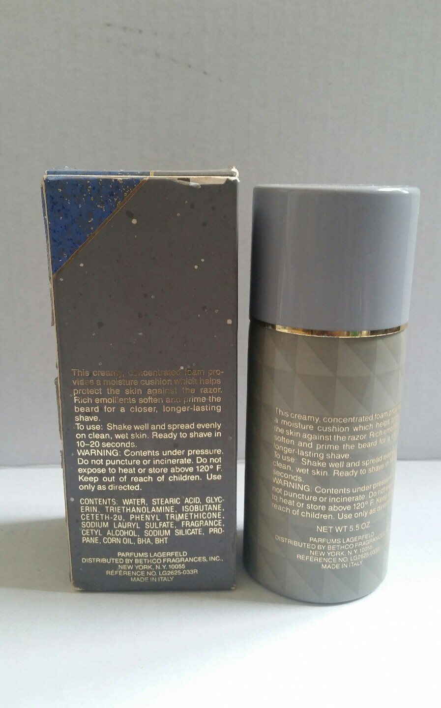 Vintage KL Homme by Karl Lagerfeld Shave Foam 5.5 oz New in Retail Box. RARE!