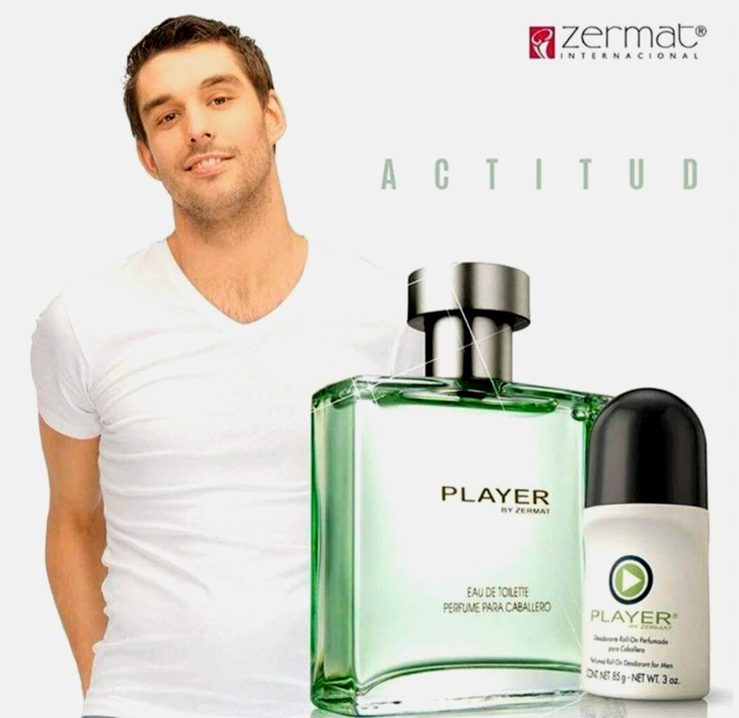 Player Eau De Toilette 3.38 Fl. Oz by Zermat y Desodorante Roll-on Player 85 g