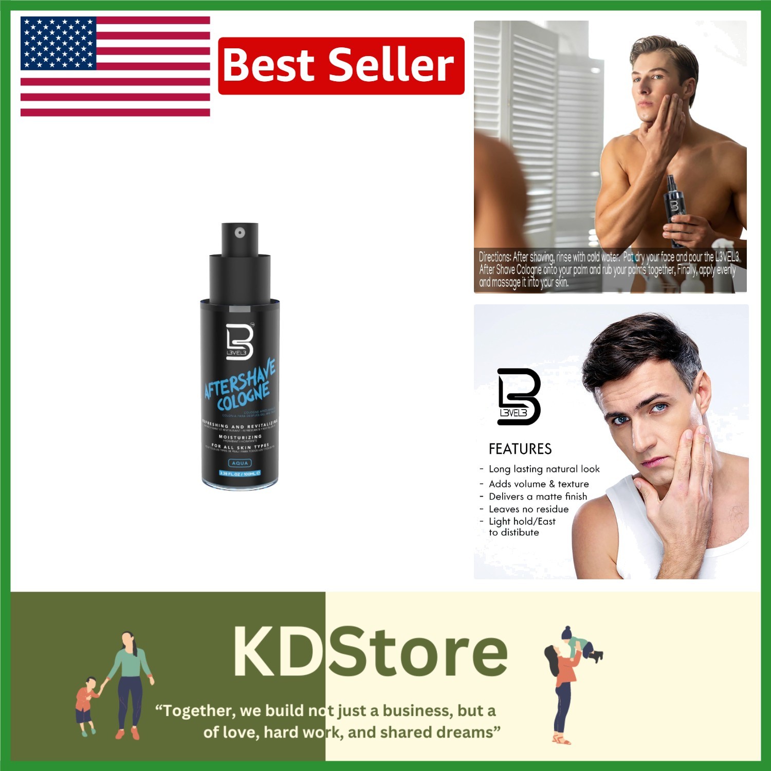 Luxurious Level 3 After Shave Spray Cologne – Refreshing Aqua Scent, 3.38 Fl Oz