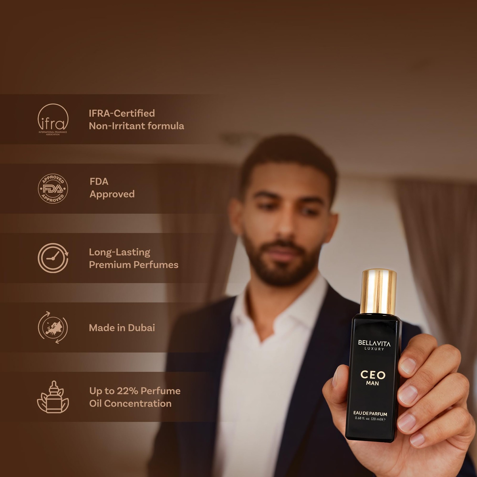 BellaVita Luxury Men’s Perfume Gift Set with CEO Man, G.O.A.T., KLUB & OUD