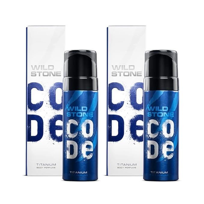 WILD STONE CODE Titanium No Gas Body Perfume Deo For Men Pack Of 2 (120ml Each)