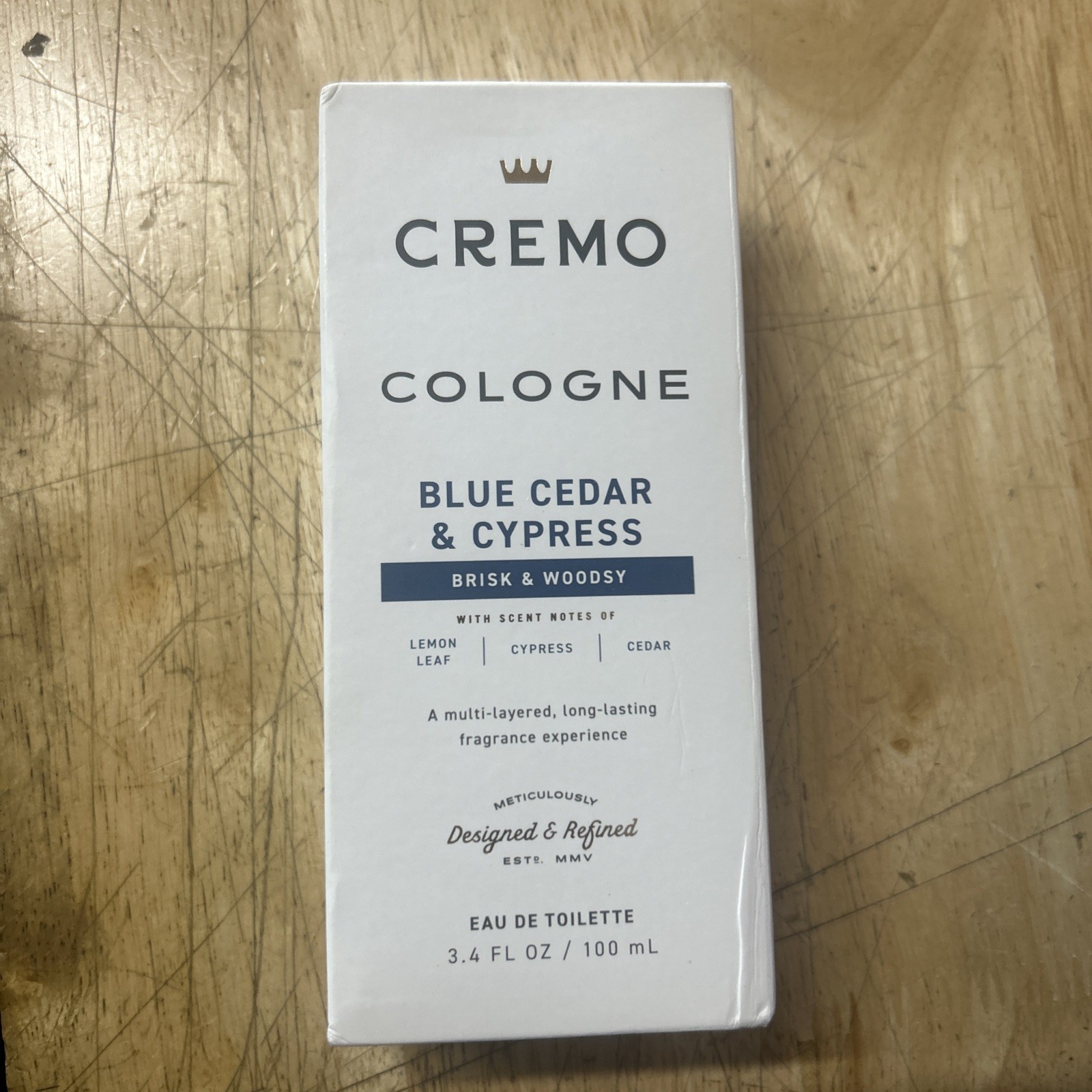 NEW NIB Cremo Cologne For Men No. 4 – Blue Cedar & Cypress 3.4 fl oz