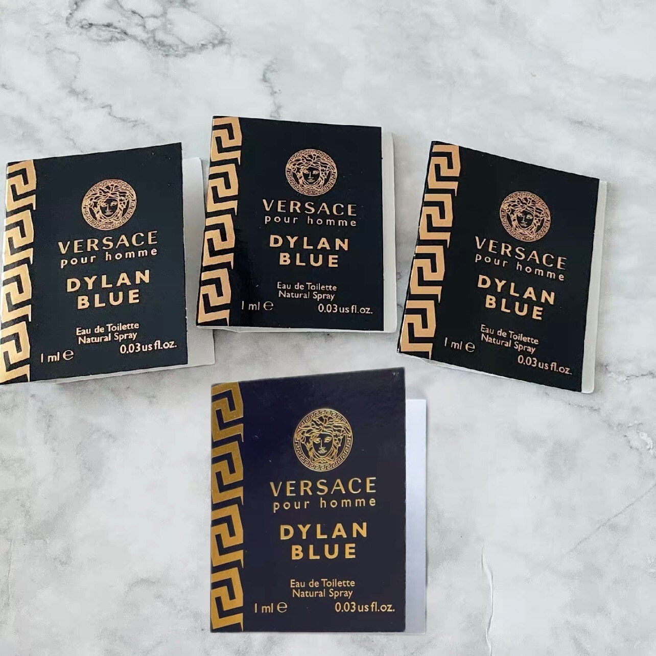 Lot 4 x Versace DYLAN BLUE Eau De Toilette EDT For Men Sample Spray 1ml / 0.03oz