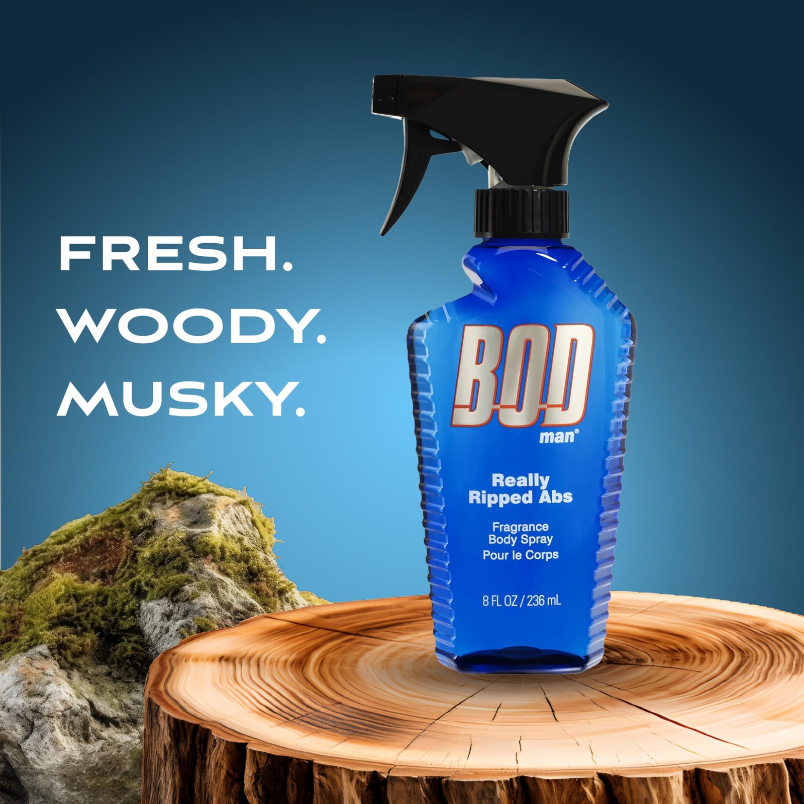 Parfums De Coeur Bod Man Really Ripped Abs Fragrance Body Spray, 8 Ounce