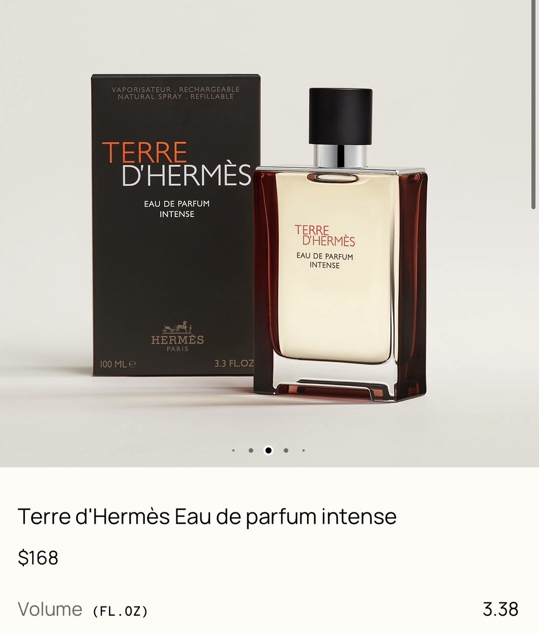 NEW! HERMÈS Terre D’Hermès EDP Intense 100ml Retail $168