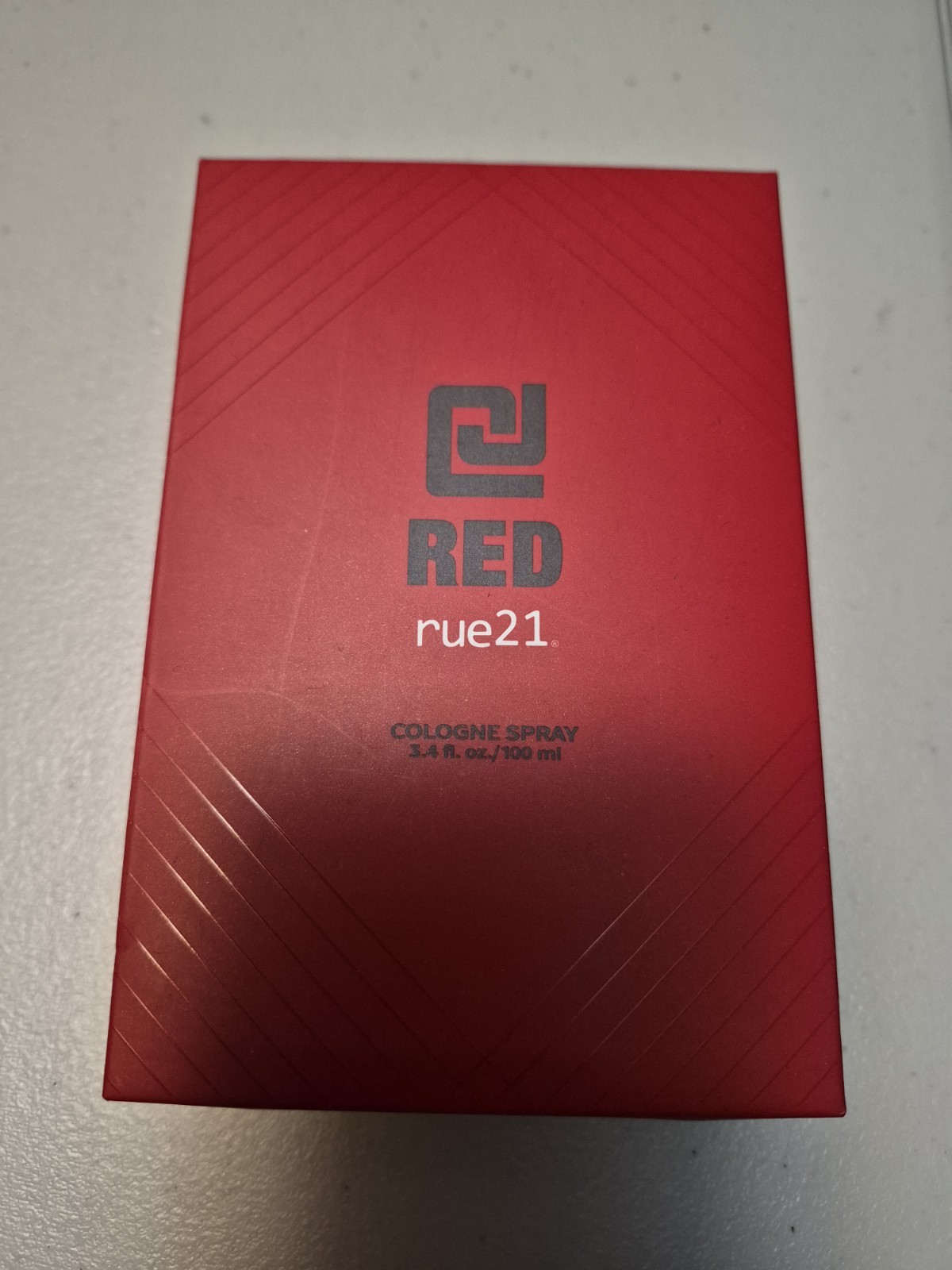 Rue 21 CJ Red Mens Cologne Spray 3.4 oz NEW, Imperfect Box