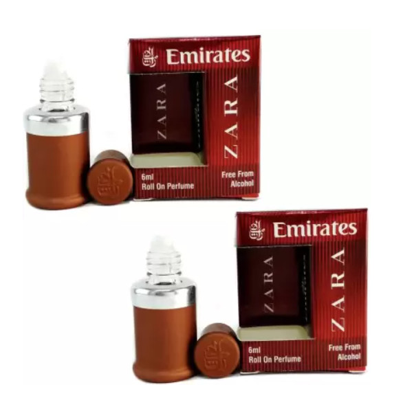 ZARA Emirate Roll On Attar ittar 6 ml LONG LASTING FOR UNISEX ( PACK OF 2 )